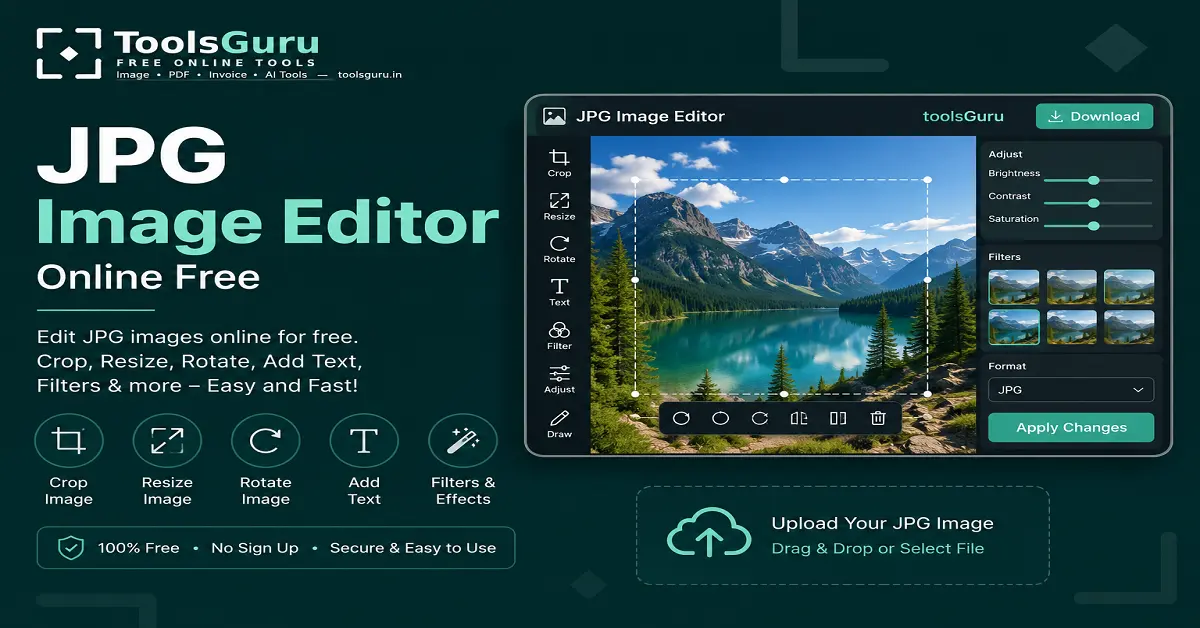 JPG Image Editor Online Free – Edit Photos Instantly | ToolsGuru